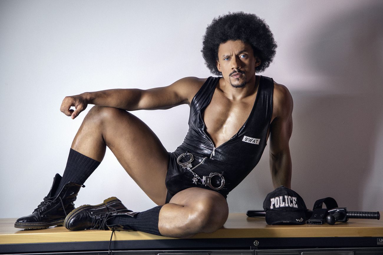 CandyMan Men's Underwear 99844 Police Bodysuit Color Black