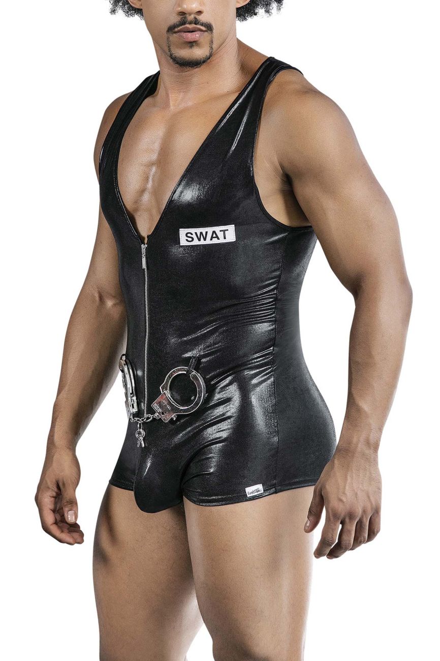CandyMan Men's Underwear 99844 Police Bodysuit Color Black