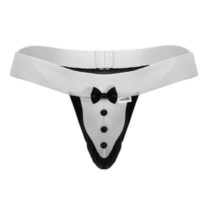 CandyMan Men's Underwear 99846 Tuxedo Thongs Color Black