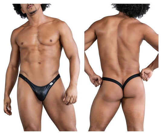 CandyMan Men's Underwear 99848 Bikini Thongs Color Black