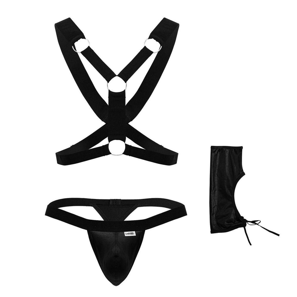 CandyMan Men's Underwear 99850 Three Piece Outfit Color Black