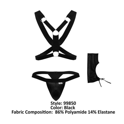 CandyMan Men's Underwear 99850 Three Piece Outfit Color Black
