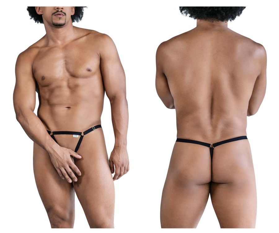 CandyMan Men's Underwear 99852 Nudist Thongs Color Black