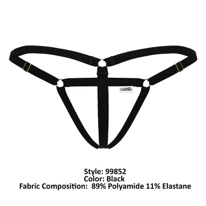 CandyMan Men's Underwear 99852 Nudist Thongs Color Black