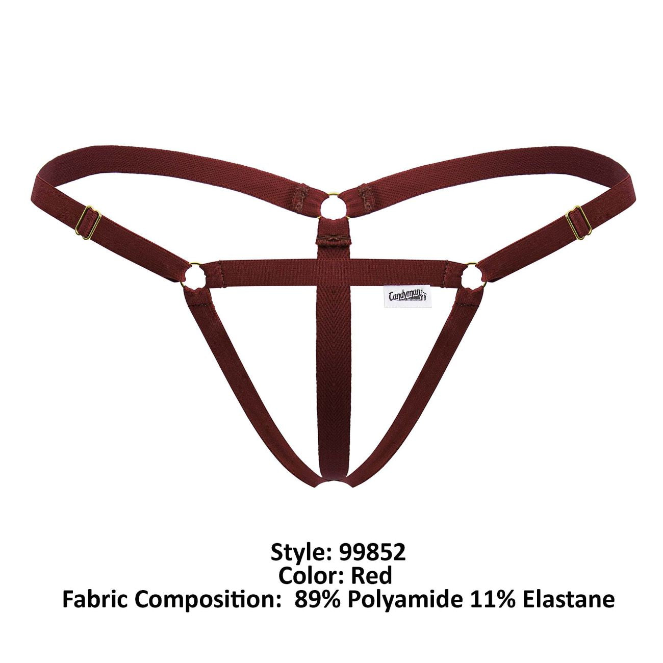 CandyMan Men's Underwear 99852 Nudist Thongs Color Red