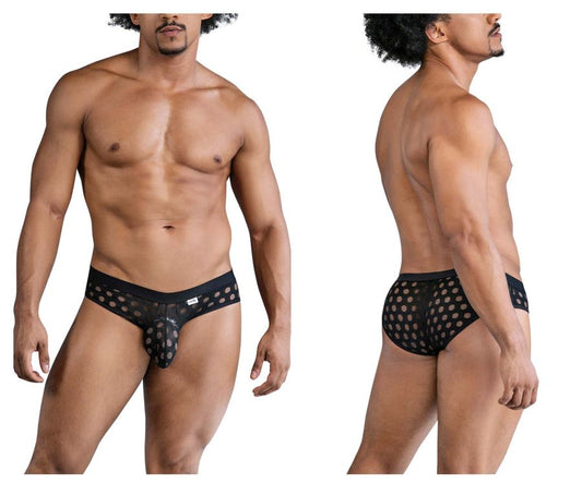 CandyMan Men's Underwear 99855 Polka Mesh Briefs Color Black