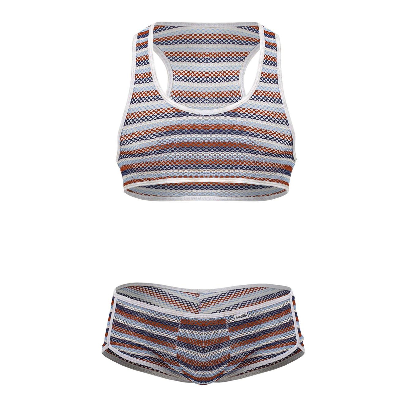 CandyMan Men's Underwear 99859 Two Piece Outfit Color Stripes