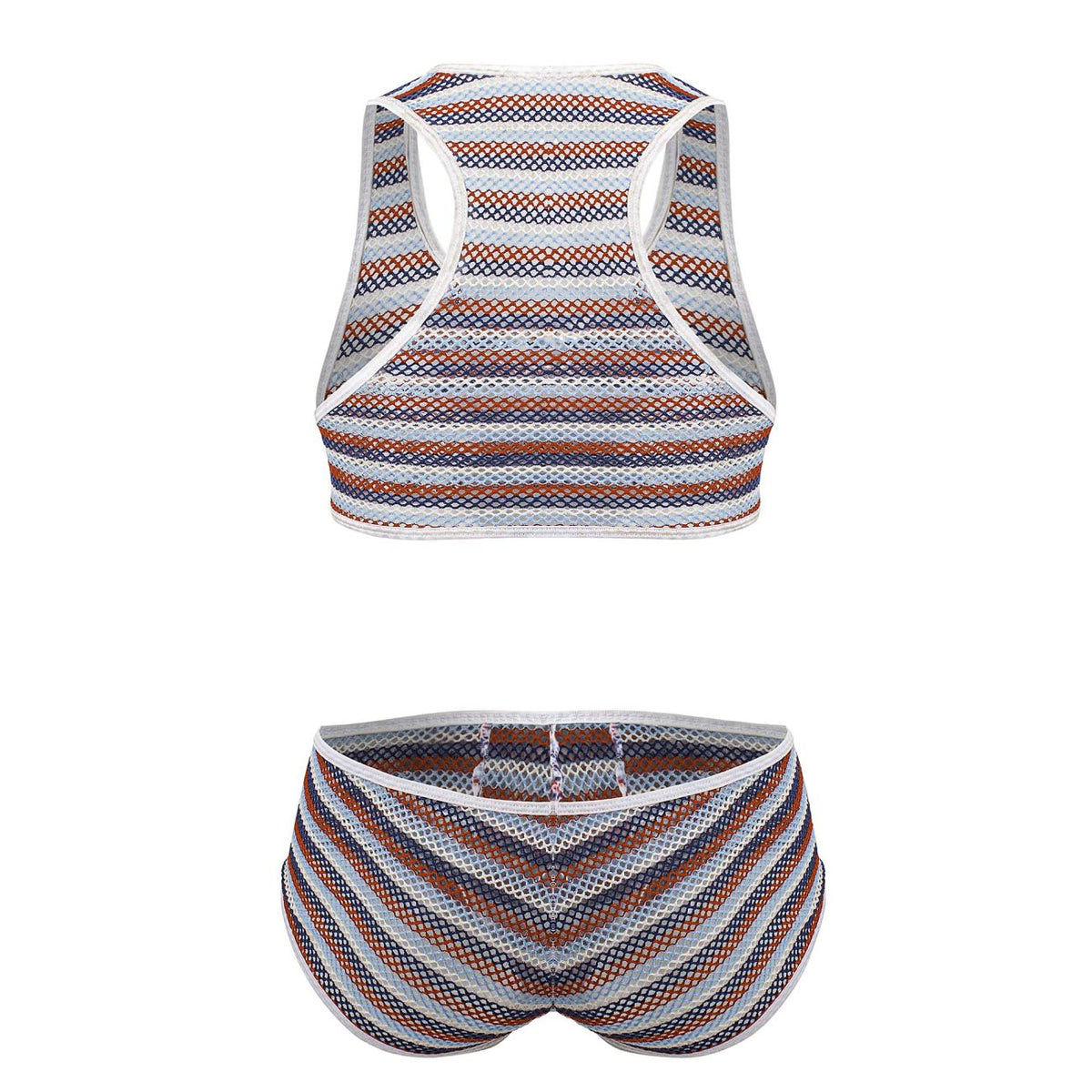CandyMan Men's Underwear 99859 Two Piece Outfit Color Stripes