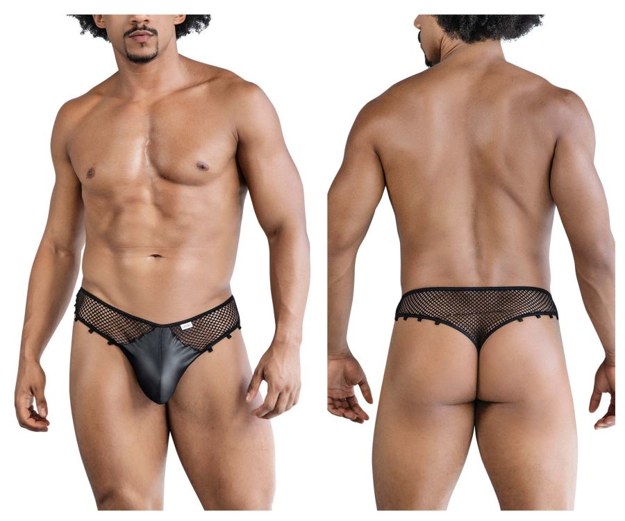 CandyMan Men's Underwear 99860 Fishnet Thongs Color Black