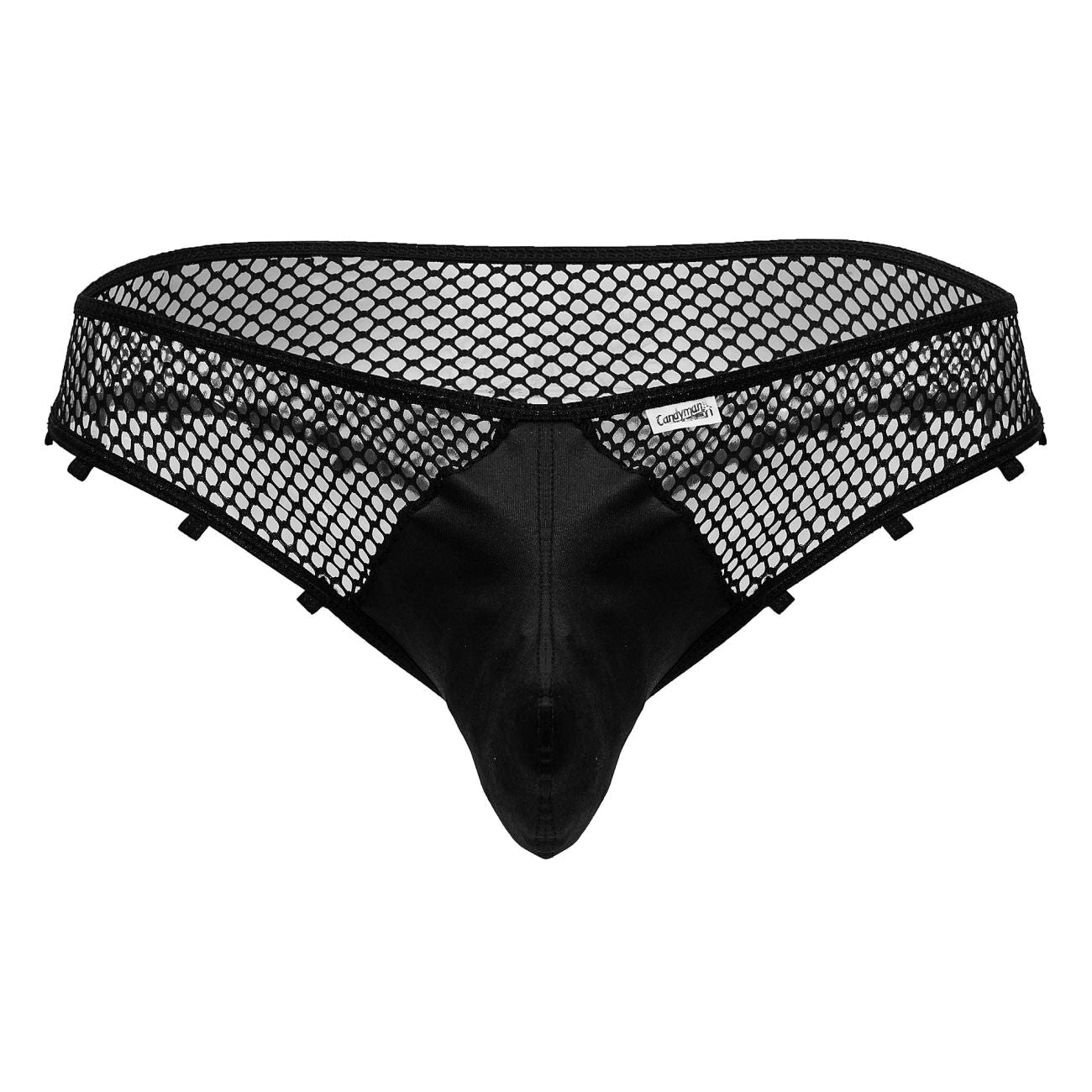 CandyMan Men's Underwear 99860 Fishnet Thongs Color Black