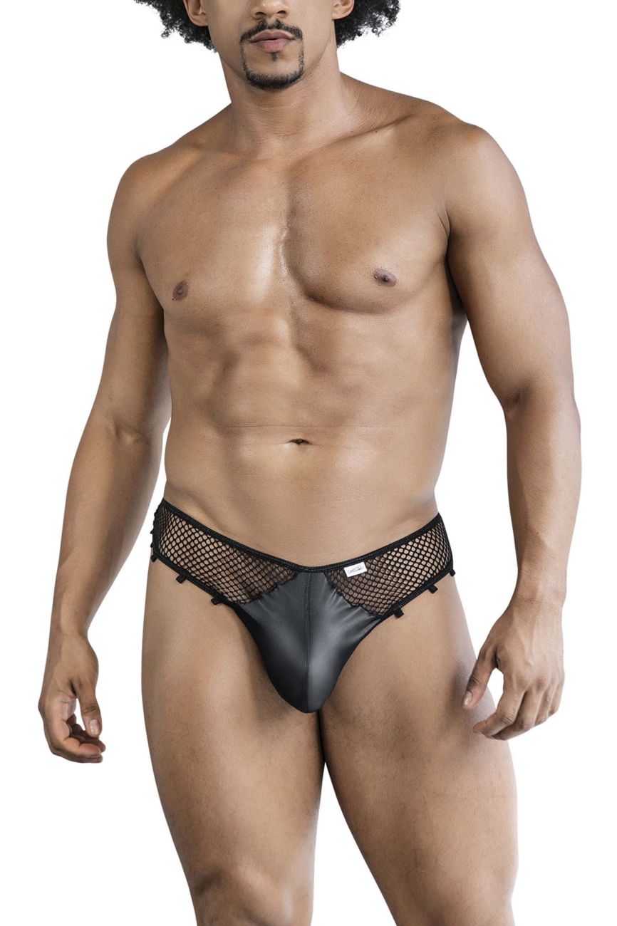 CandyMan Men's Underwear 99860 Fishnet Thongs Color Black