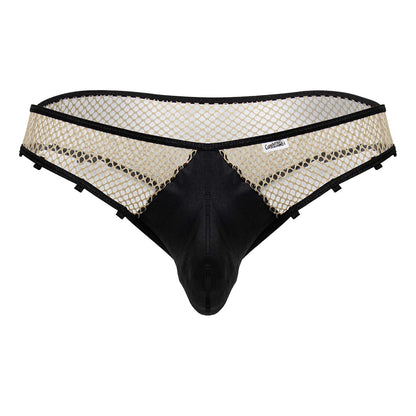 CandyMan Men's Underwear 99860 Fishnet Thongs Color Nude-Black