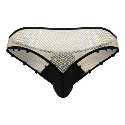 CandyMan Men's Underwear 99860 Fishnet Thongs Color Nude-Black