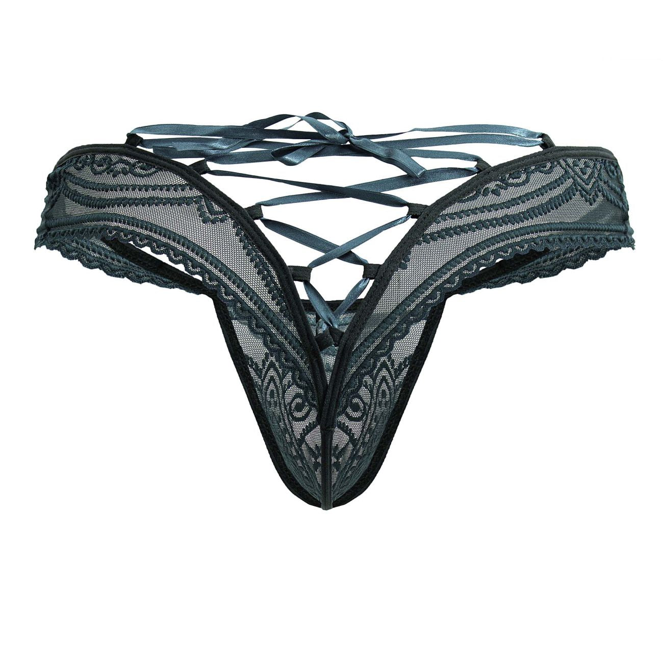 CandyMan Men's Underwear 99861 Lace Thongs Color Green