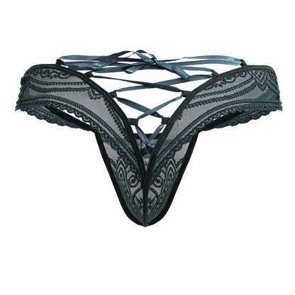 CandyMan Men's Underwear 99861 Lace Thongs Color Green