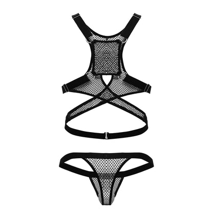 CandyMan Men's Underwear 99862 Fishnet Outfit Color Black