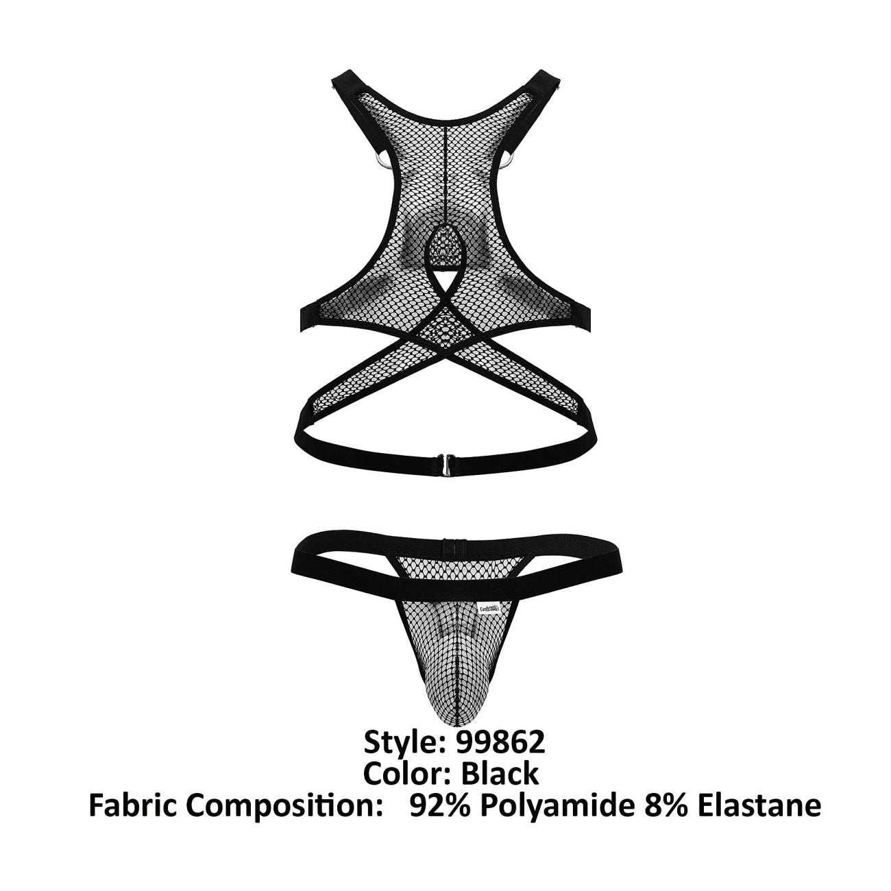 CandyMan Men's Underwear 99862 Fishnet Outfit Color Black