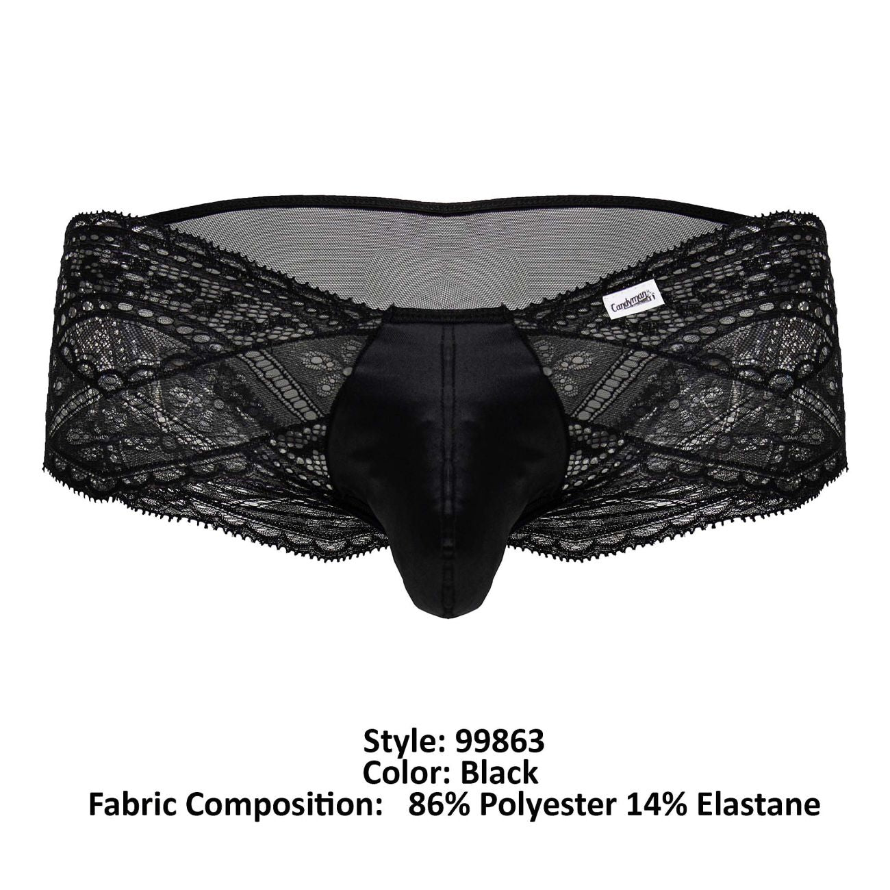 CandyMan Men's Underwear 99863 Lace Briefs Color Black