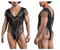 Lace-Mesh Black Bodysuit - view 1