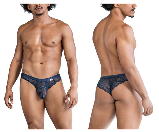 CandyMan Men's Underwear 99868 Lace Briefs Color Navy