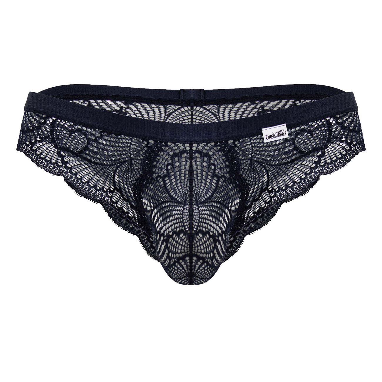 CandyMan Men's Underwear 99868 Lace Briefs Color Navy