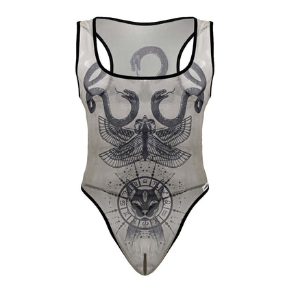 CandyMan Men's Underwear 99869 Egyptian Bodysuit Color Nude-Black