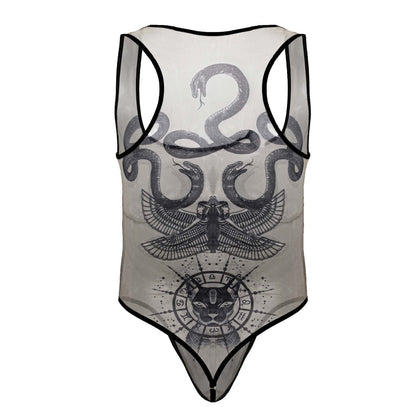 CandyMan Men's Underwear 99869 Egyptian Bodysuit Color Nude-Black
