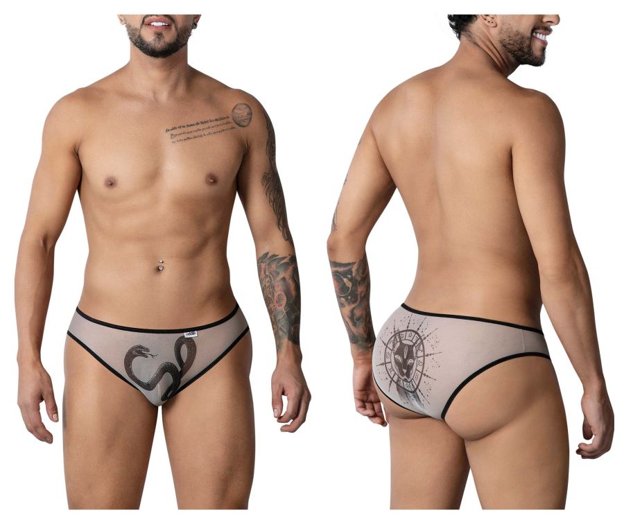 CandyMan Men's Underwear 99871 Egyptian Briefs Color Nude-Black