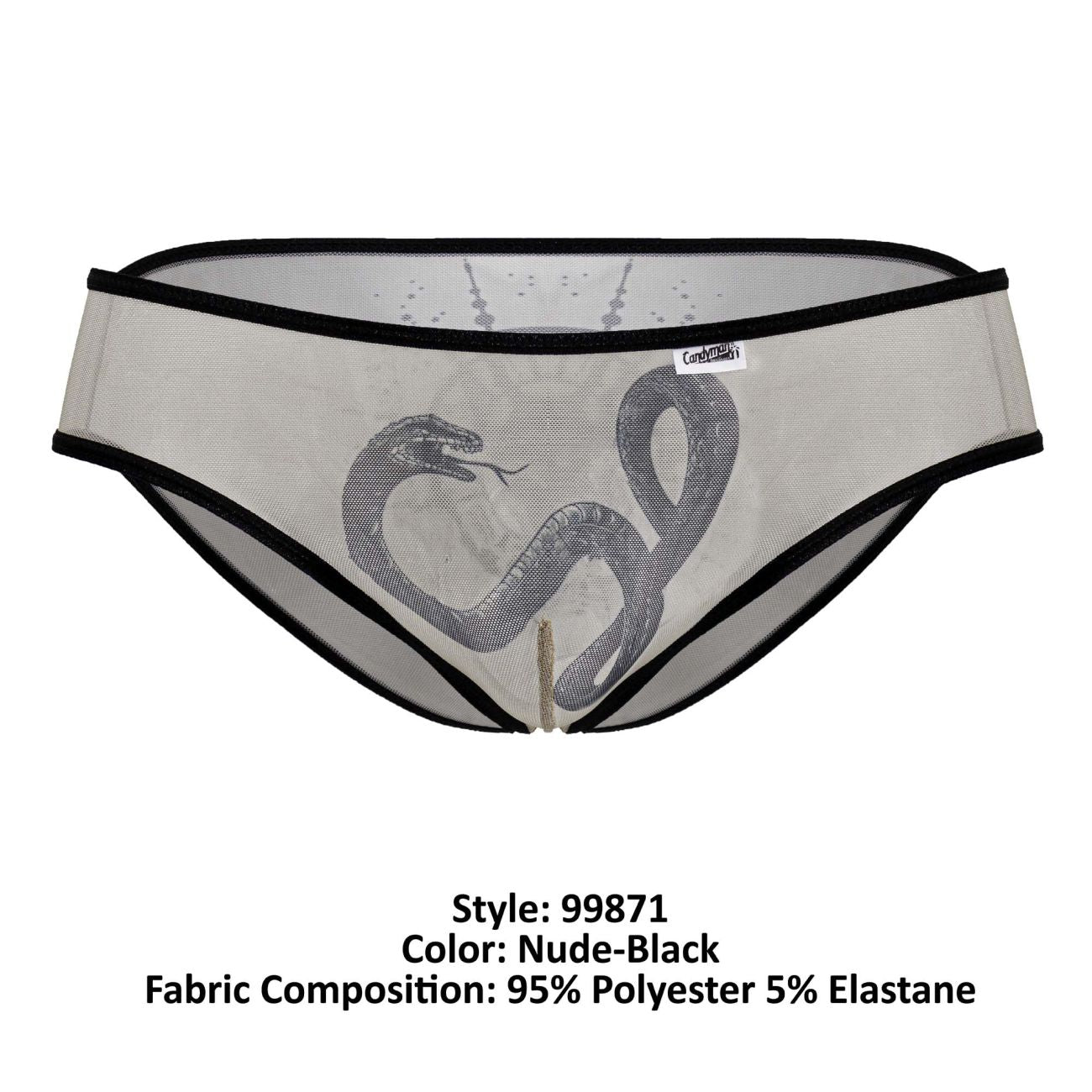 CandyMan Men's Underwear 99871 Egyptian Briefs Color Nude-Black
