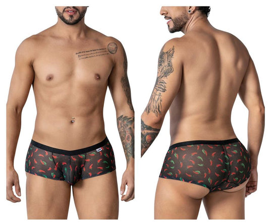 CandyMan Men's Underwear 99873 Chili pepper Trunks Color Black Print