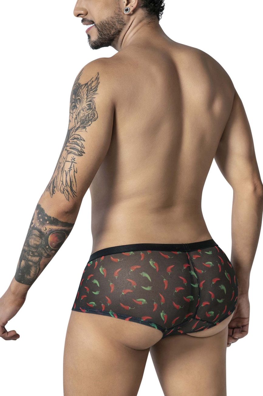 CandyMan Men's Underwear 99873 Chili pepper Trunks Color Black Print