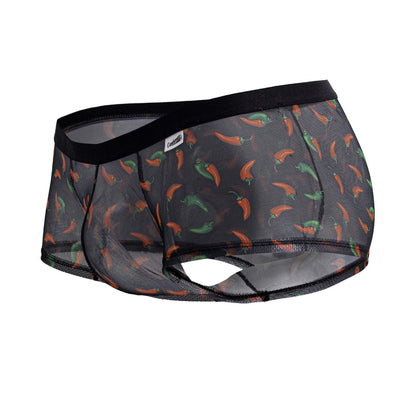 CandyMan Men's Underwear 99873 Chili pepper Trunks Color Black Print
