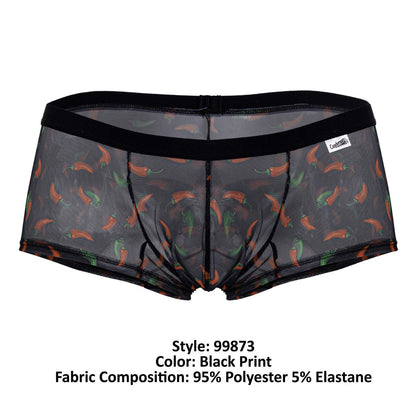 CandyMan Men's Underwear 99873 Chili pepper Trunks Color Black Print