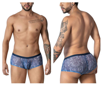 CandyMan Men's Underwear 99873 Water prints Trunks Color Blue-White