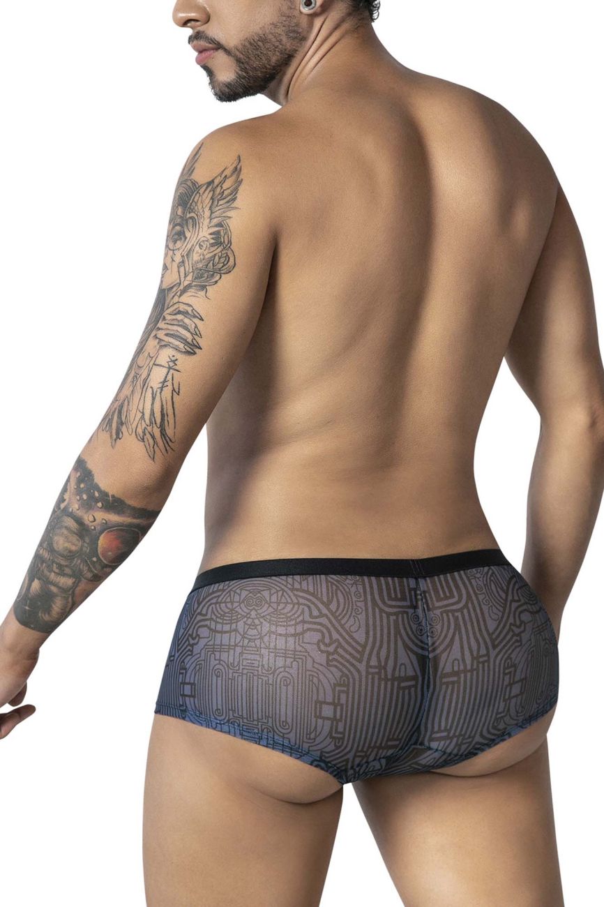 CandyMan Men's Underwear 99873 Egyptian Trunks Color Gray-Black