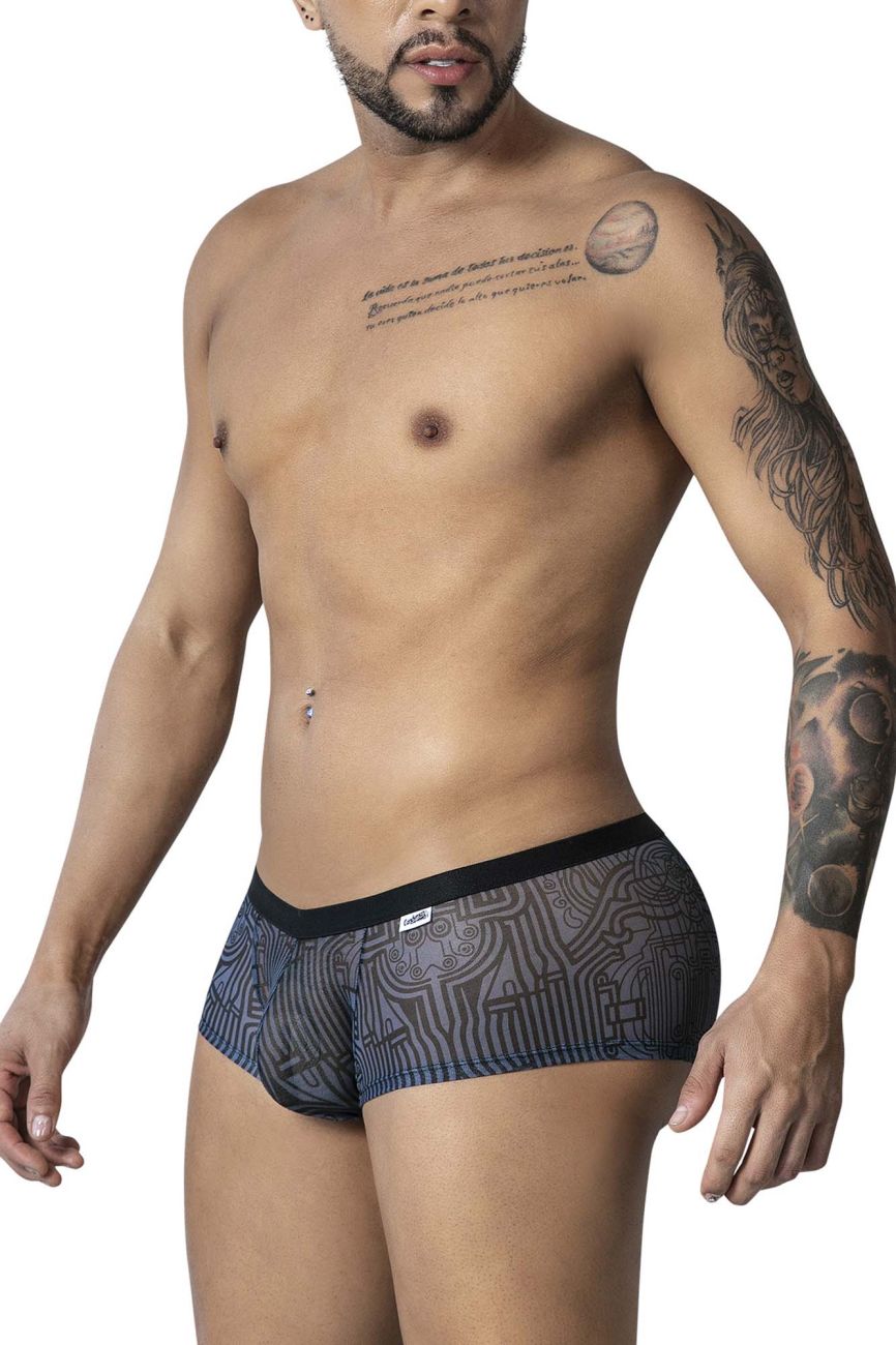 CandyMan Men's Underwear 99873 Egyptian Trunks Color Gray-Black