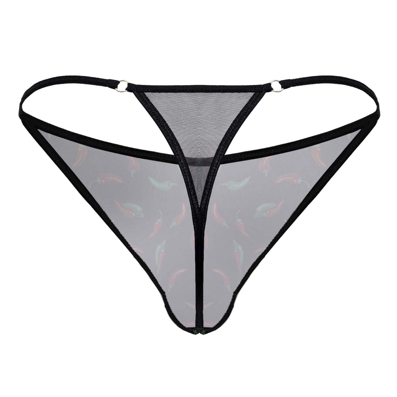 CandyMan Men's Underwear 99875 Chili pepper Thongs Color Black Print