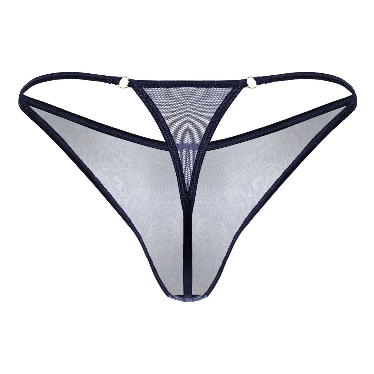 CandyMan Men's Underwear 99875 Water prints Thongs Color Blue-White
