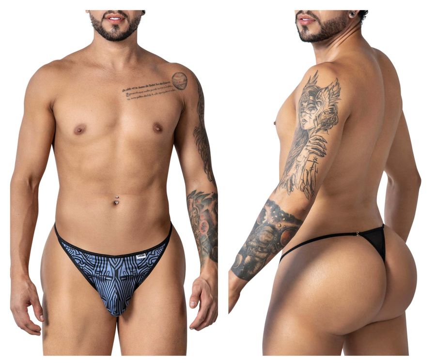 CandyMan Men's Underwear 99875 Egyptian Thongs Color Gray-Black