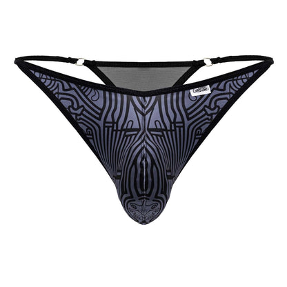 CandyMan Men's Underwear 99875 Egyptian Thongs Color Gray-Black