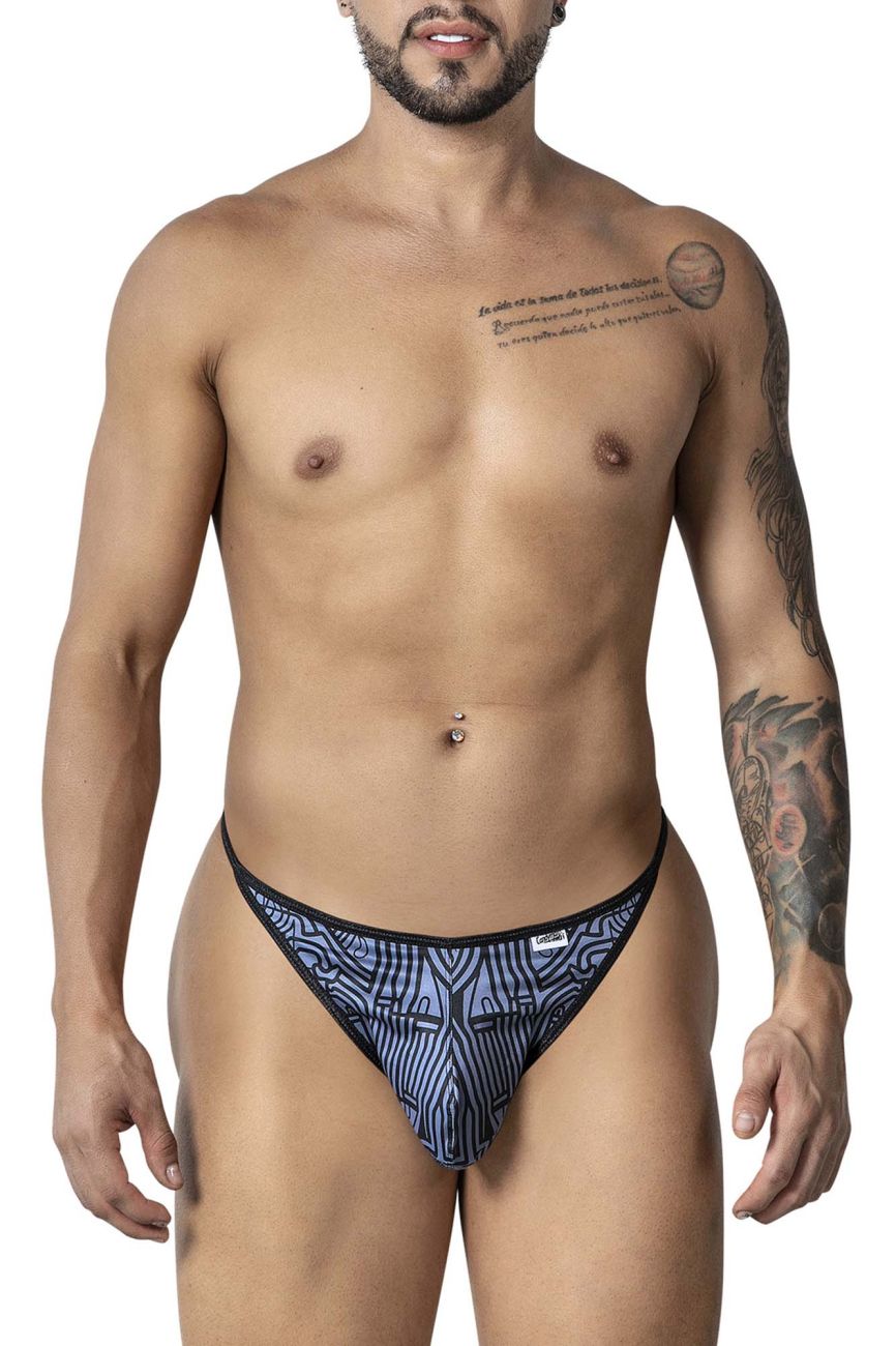 CandyMan Men's Underwear 99875 Egyptian Thongs Color Gray-Black