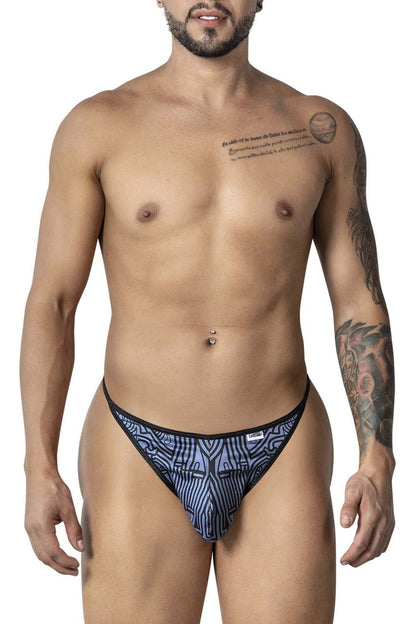 CandyMan Men's Underwear 99875 Egyptian Thongs Color Gray-Black