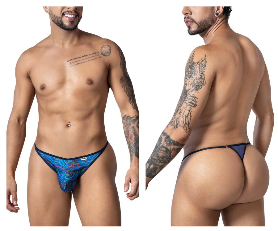 CandyMan Men's Underwear 99875 Seawater Thongs Color Multicolor Print