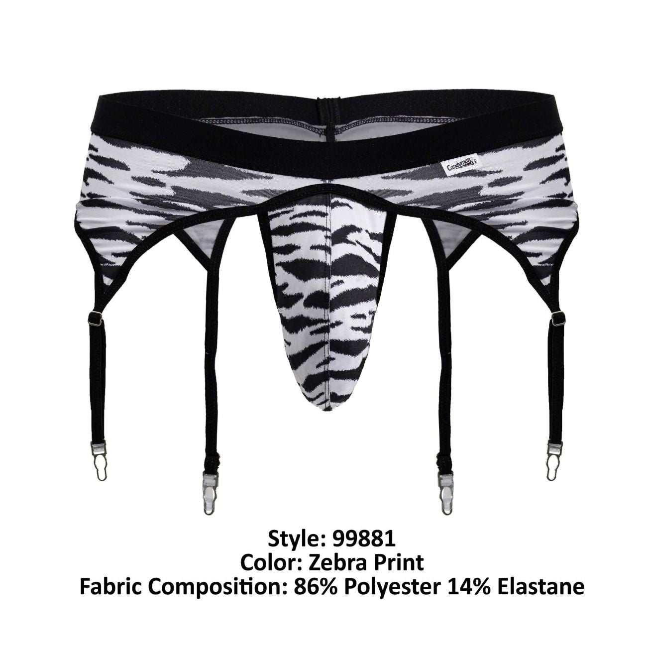 CandyMan Men's Underwear 99881 Zebra Thongs Color Zebra Print