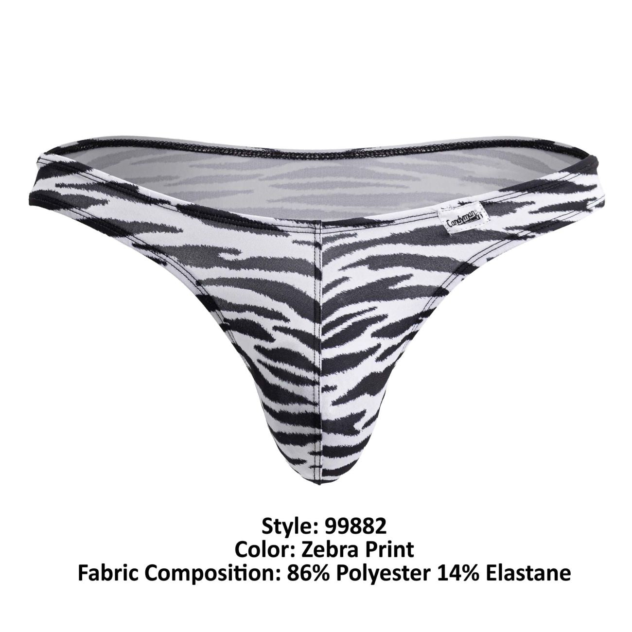 CandyMan Men's Underwear 99882 Zebra Thongs Color Zebra Print