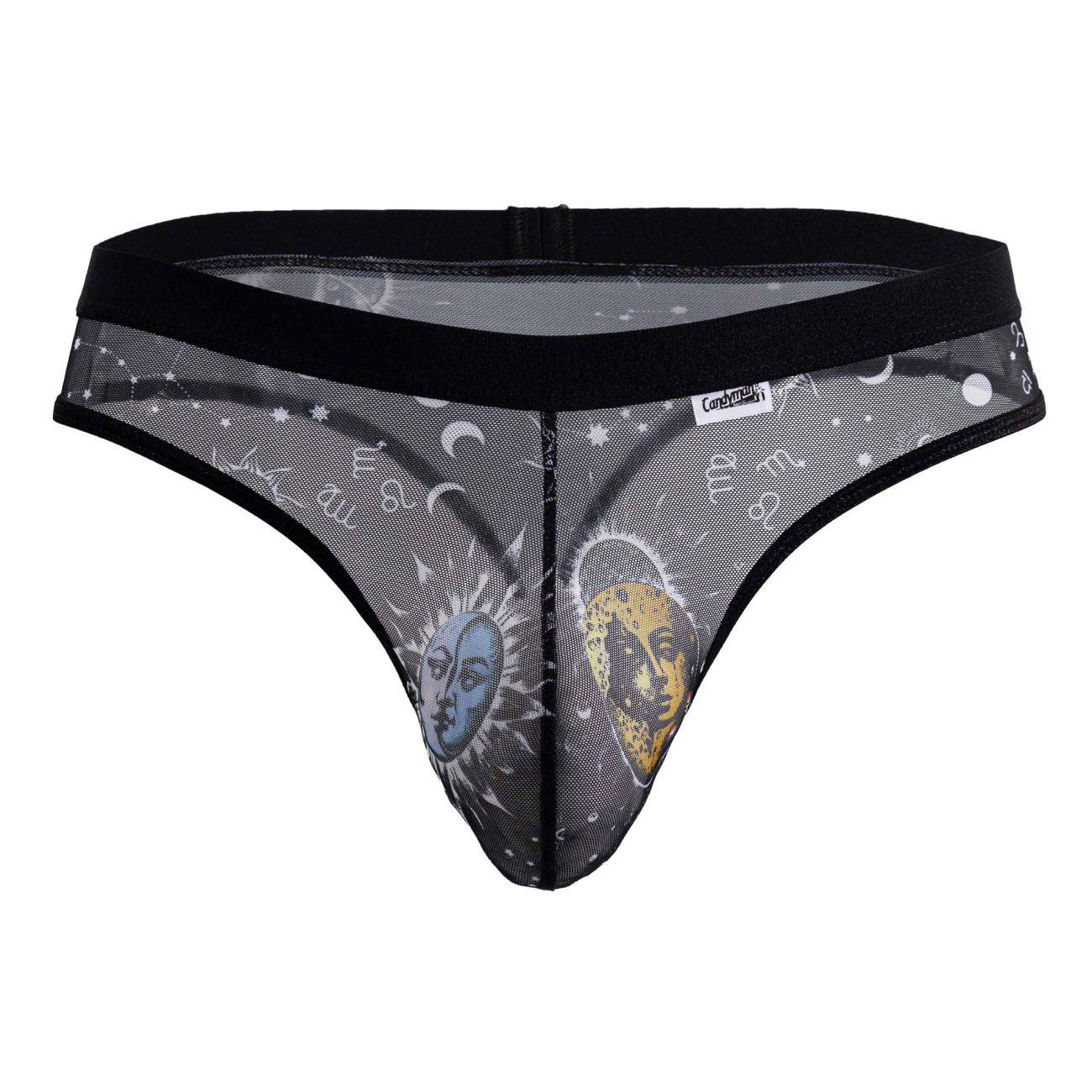 CandyMan Men's Underwear 99885 Sun Moon Thongs Color Black-White