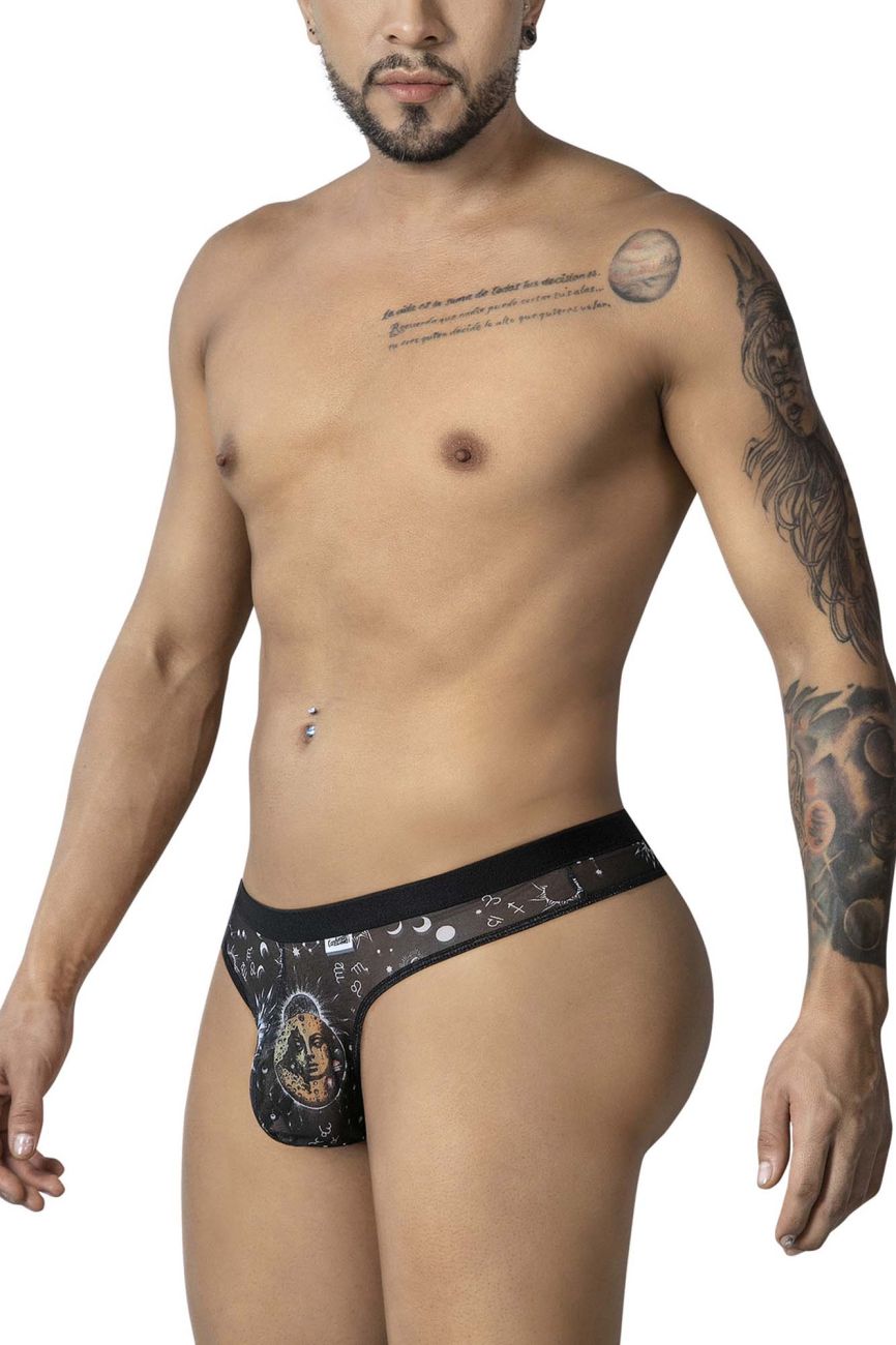 CandyMan Men's Underwear 99885 Sun Moon Thongs Color Black-White
