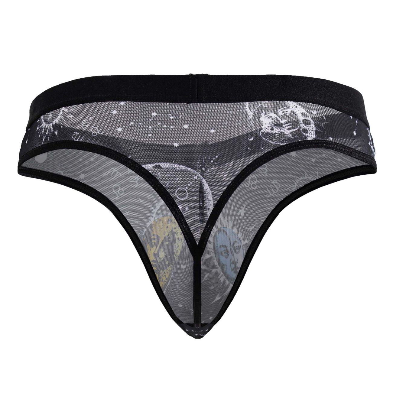 CandyMan Men's Underwear 99885 Sun Moon Thongs Color Black-White