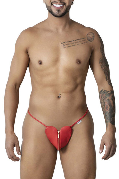 CandyMan Men's Underwear 99892 Heart Thongs Color Red