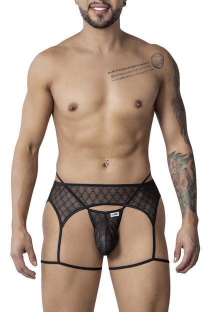 CandyMan Men's Underwear 99898 Geometric Mesh Thongs Color Black